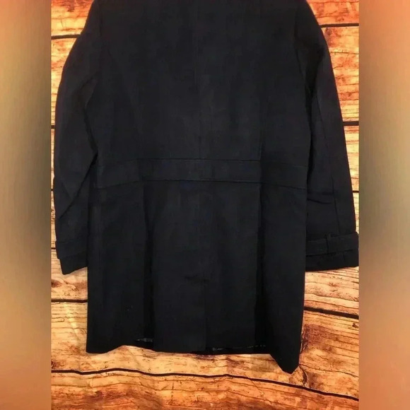 Women’s Navy Blue Faux Wool Jacket - Picture 10 of 12